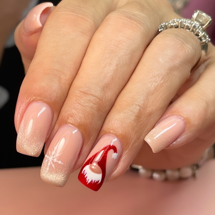 lange weihnachtsnägel mit wichtel