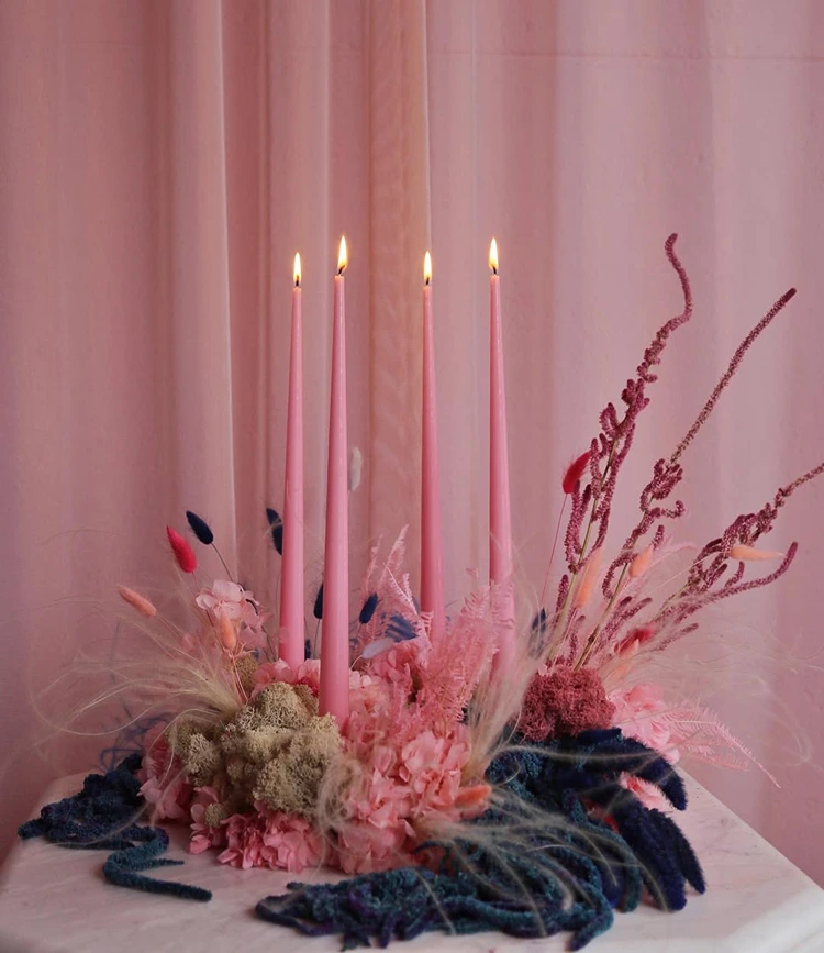 moderner adventskranz in ombre farben