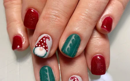 nägel mit wichtel für weihnachten