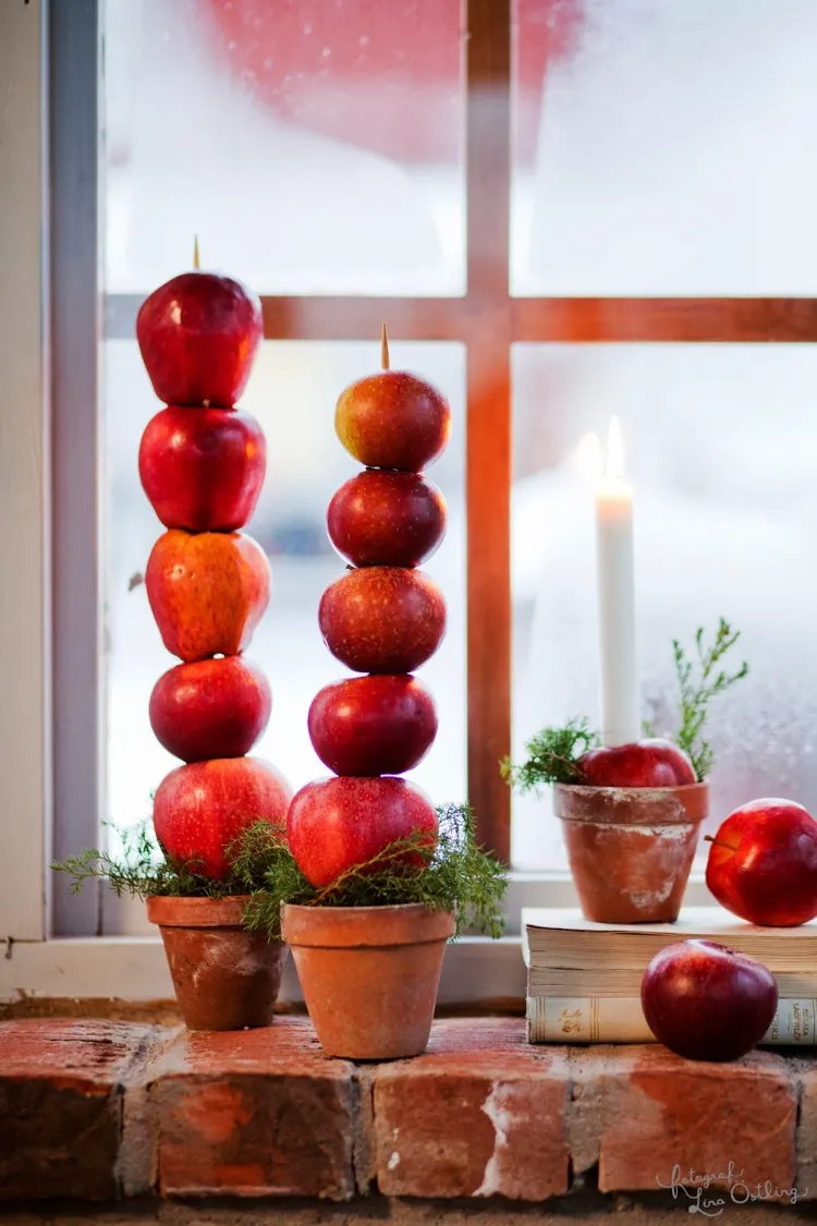 rustikale Weihnachtsdeko Ideen Fensterdeko 2021 Weihnachten