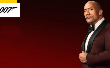 schauspieler und ringkämpfer dwayne johnson als james bond im smoking dargestellt