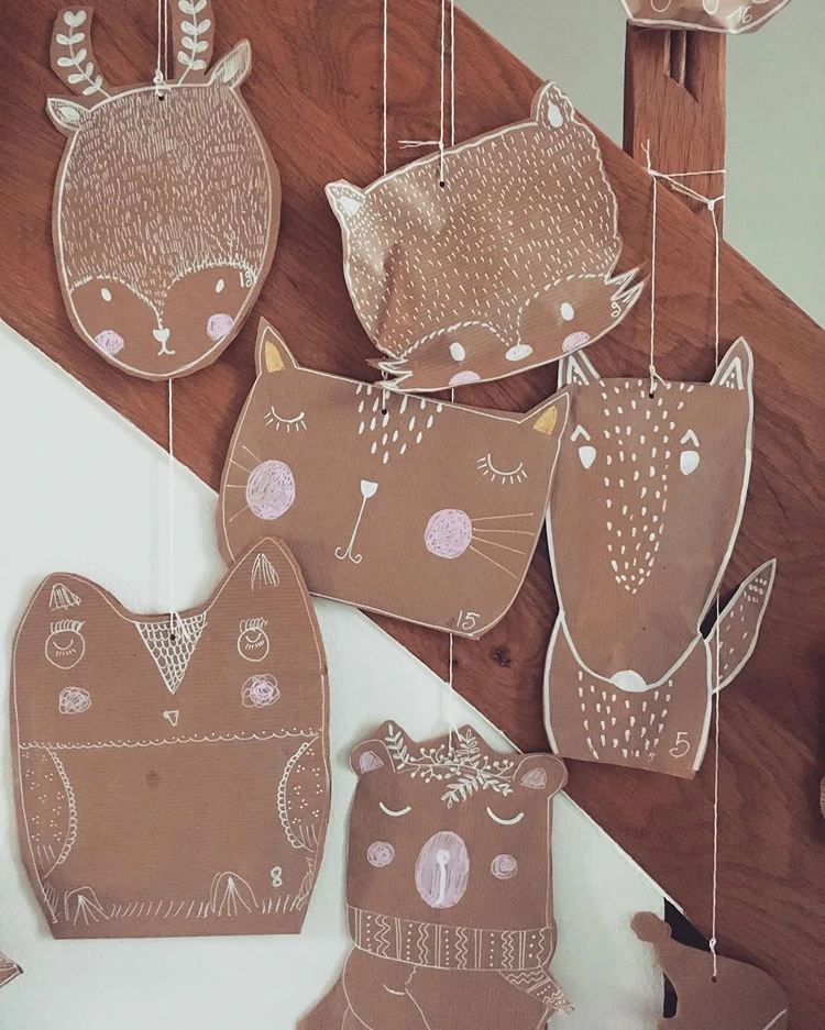 tierischer adventskalender aus papiertüten
