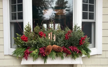 weihnachtsdeko im blumenkasten gestalten