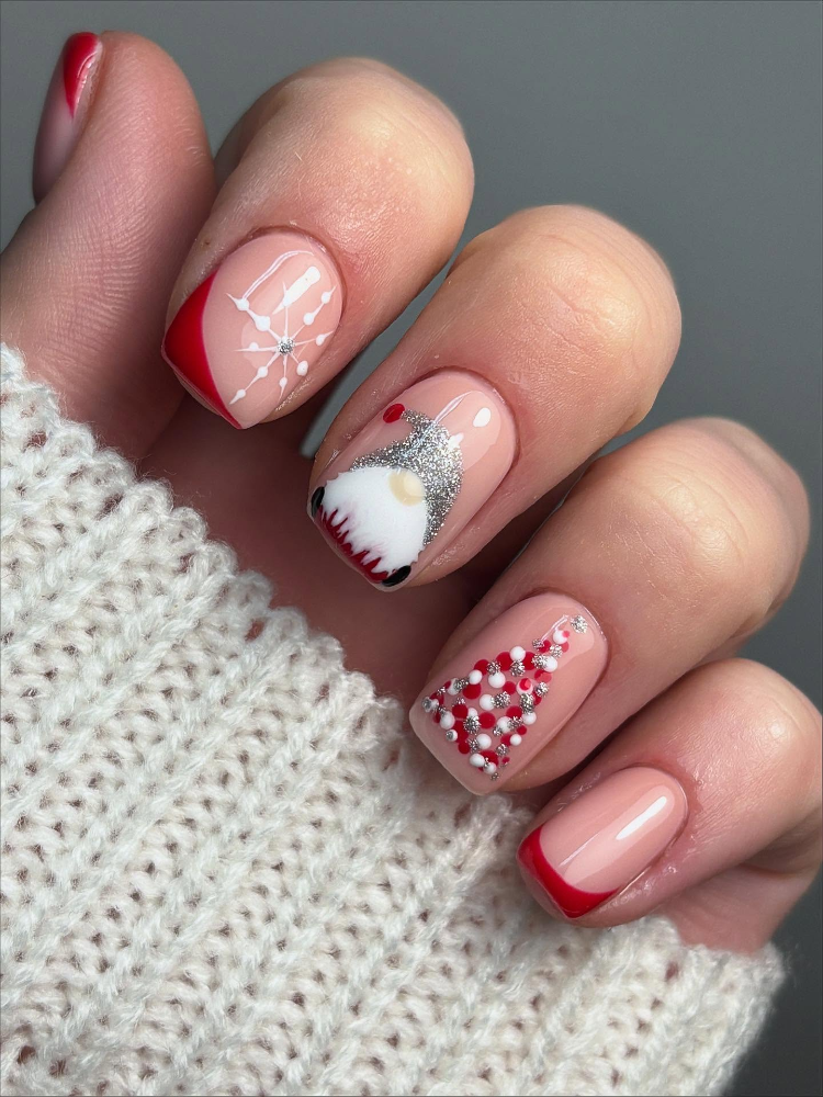 weihnachtsnägel mit wichtel