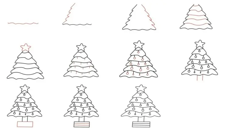 Anleitung für einen einfachen Weihnachtsbaum mit Stern als Spitze