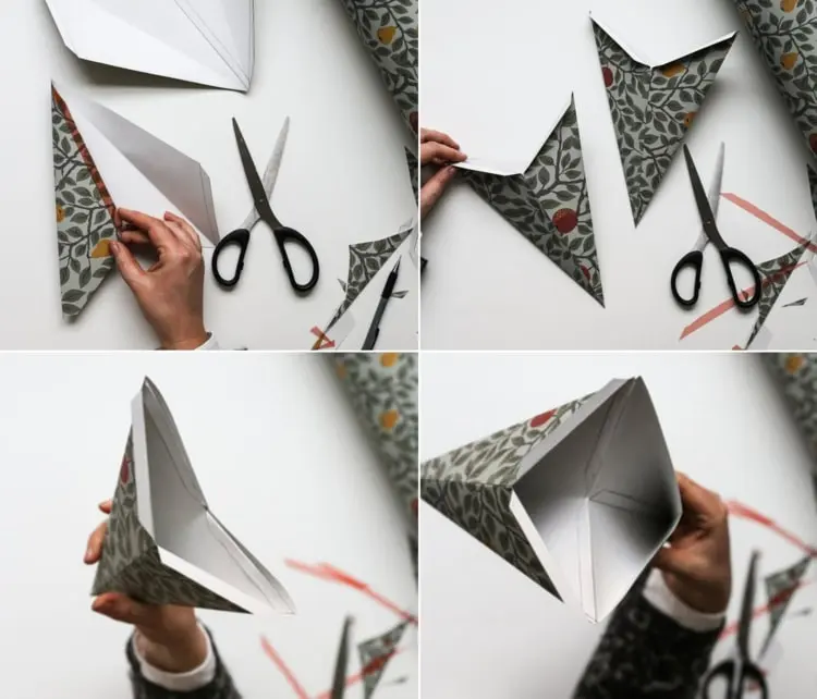 DIY Deko für Weihnachten im nordischen Stil mit gemustertem Papier