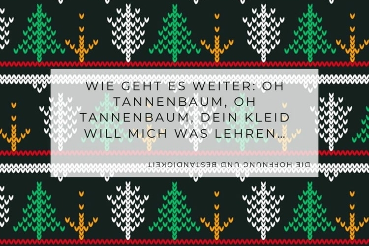 Frage zum Text des Lieds Oh Tannenbaum - Schöne Weihnachtsrätsel