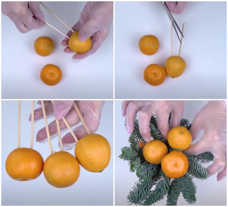 Gesteck aus Mandarinen selber machen und verschenken