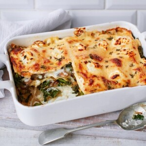 Grünkohl Kichererbsen Lasagne Pasta Auflauf vegan