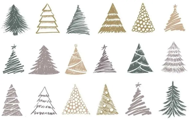 Malvorlagen für Weihnachtbaum für Erwachsene mit modernem Design