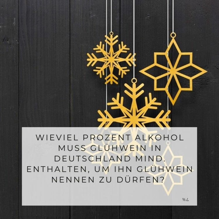 Schätzfragen zu Weihnachten - Wieviel Alkohol muss Glühwein mindestens enthalten