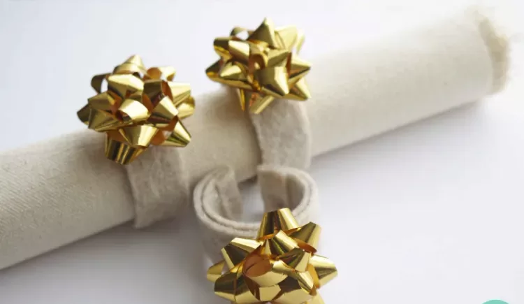 Serviettenringe Gold selber machen Tischdeko Weihnachten Bilder