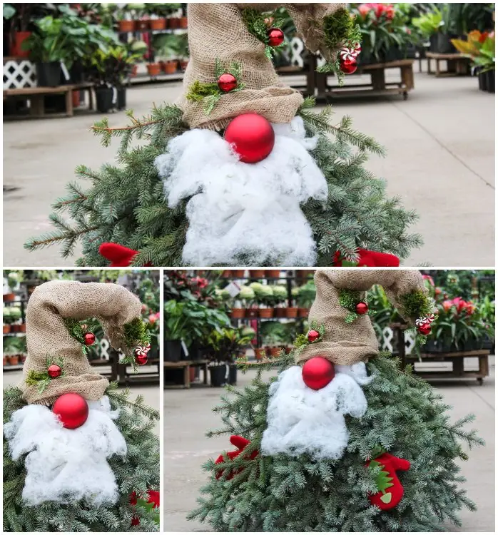 Weihnachtsdeko für draußen Wichtel selber machen Ideen zur Deko von Tannenbäumen