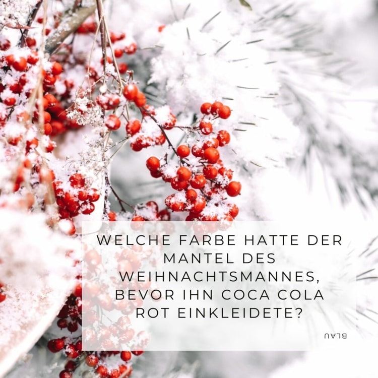 Welche Farbe trug der Weihnachtsmann vor der roten durch Coca Cola