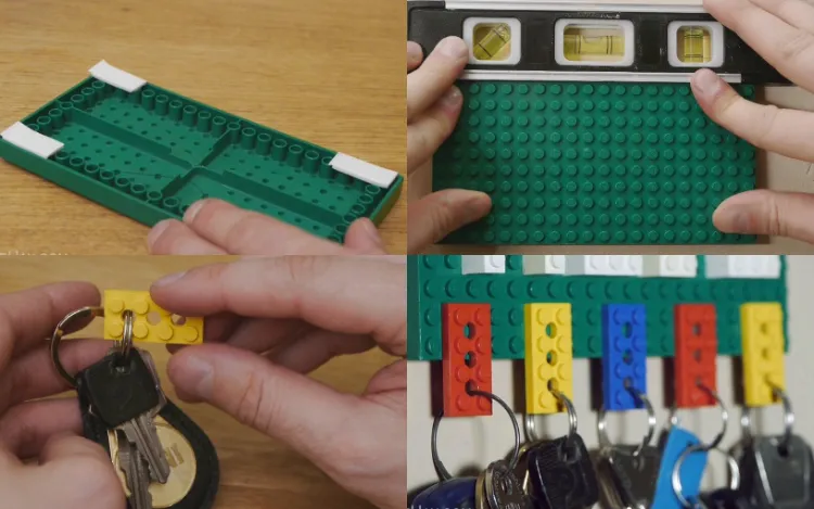 kleine Geschenke für Männer selber machen Schlüsselbrett aus Lego DIY