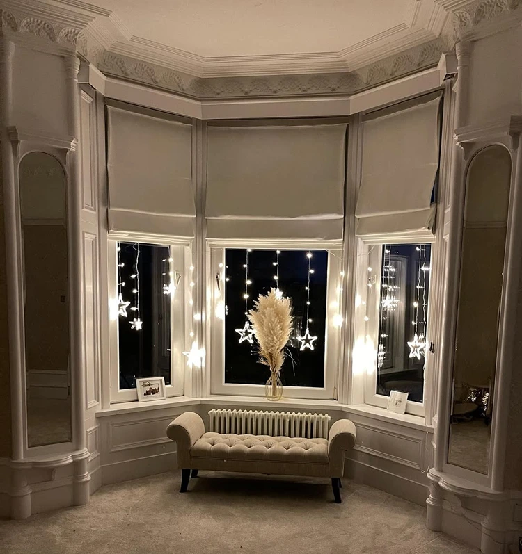 weihnachtsbeleuchtung für fenster mit sternen