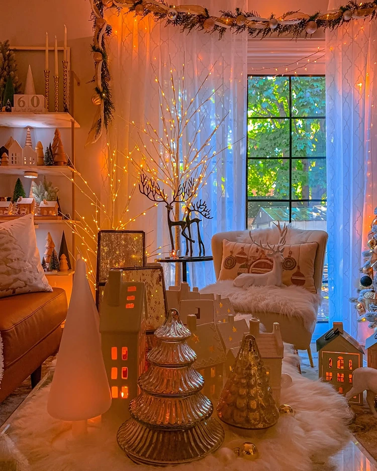 weihnachtsdeko für couchtisch weihnachtsdorf in miniatur