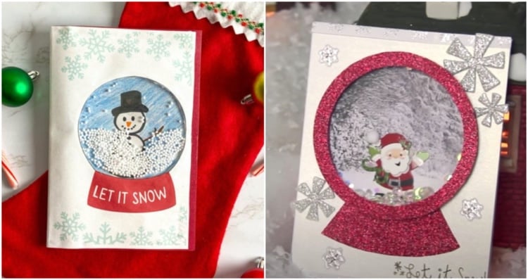 Weihnachtskarte Schneekugel
