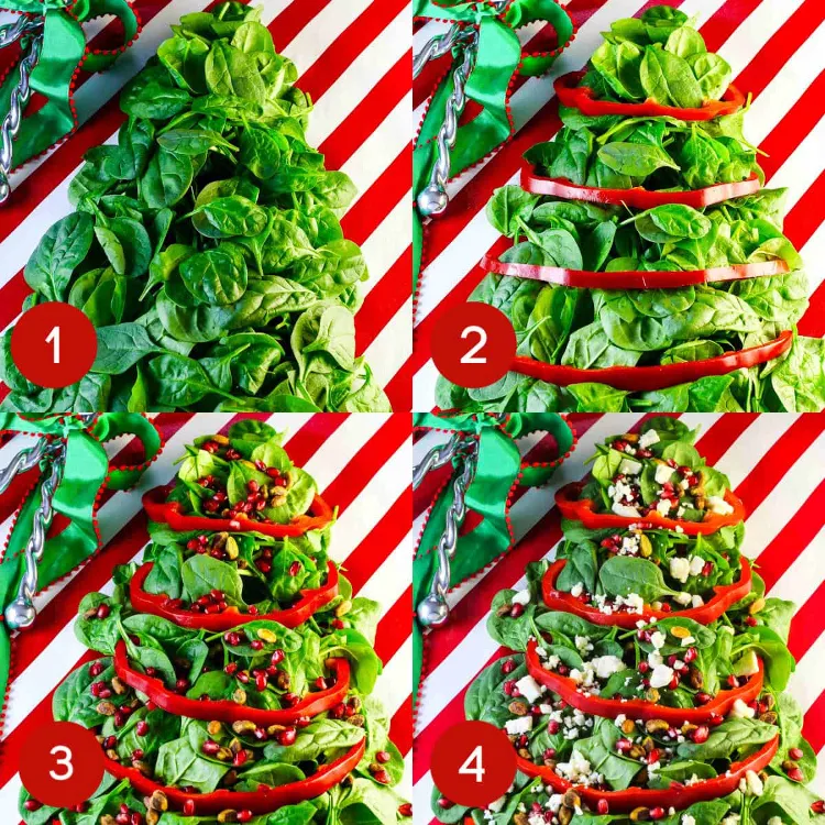 wie Weihnachtsbaum Salat machen festliche Vorspeisen Weihnachten
