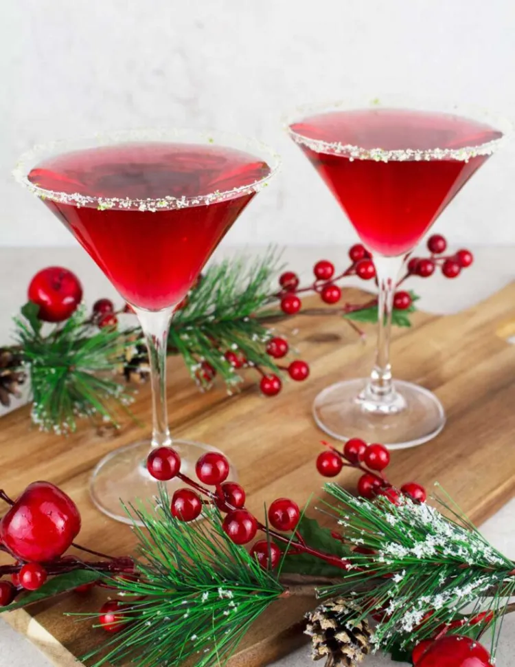 winterliche Mocktails Rezept Cosmopolitan Weihnachtsgetränke Cocktails