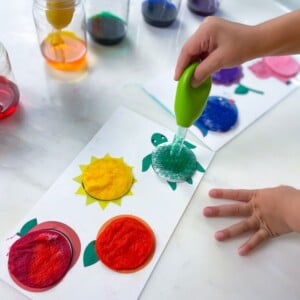 Basteln mit Wattepads für Kinder Farben lernen Tipps