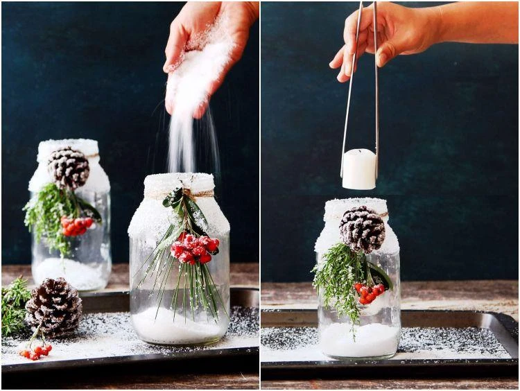 DIY Winterdeko mit Kosher Salz statt Kunstschnee