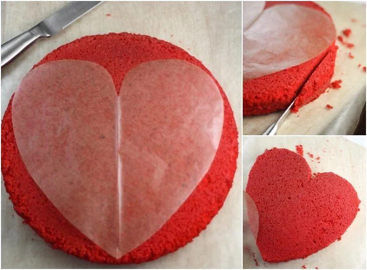 Herzform Kuchen mit Schablone selber machen