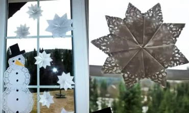 Mit Kindern Fensterdeko im Winter in der Grundschule basteln - Tortenspitze für einen Winterstern