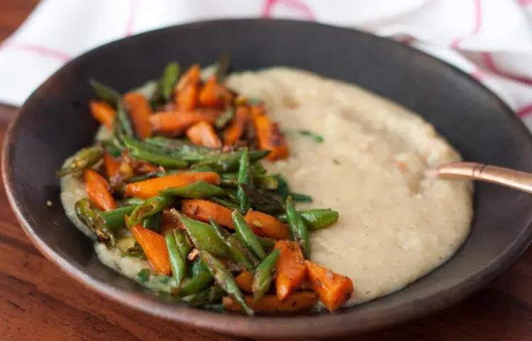Porridge mit grünen Bohnen und Karotten zubereiten kalorienarm