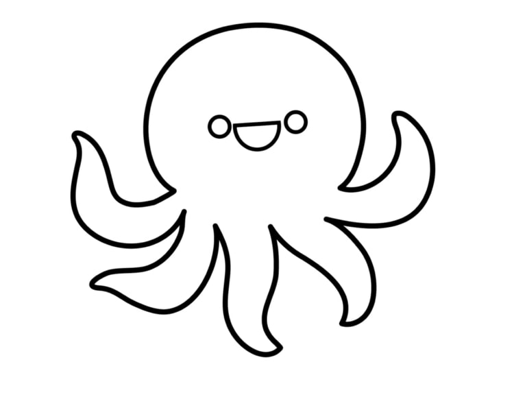 Umrisse eines Oktopods mit Tentakeln zum Gestalten mit Marshmallows