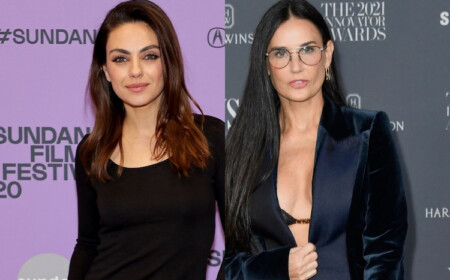 hollywood schauspielerinnen mila kunis und demi moore drehen werbespot mit scherz über ashton kutscher