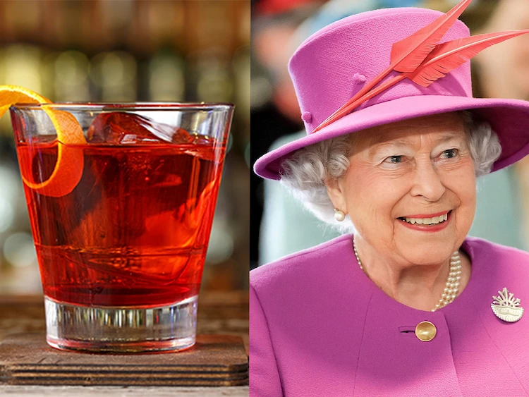 lieblingsgetränk der queen mit gin dubonnet zitronenscheibe und viel eis