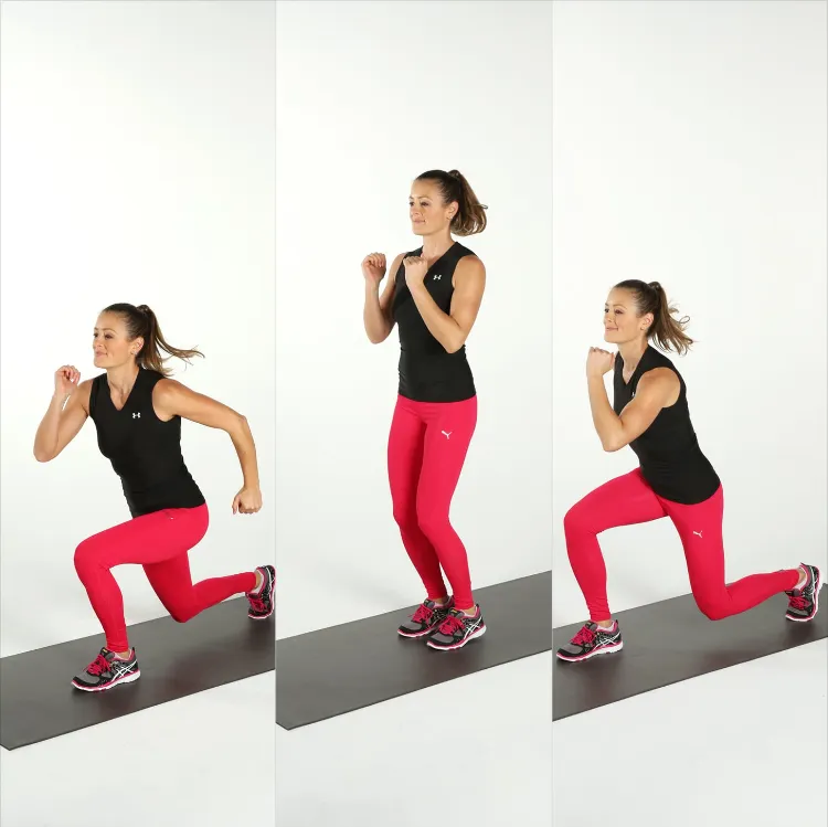springende Ausfallschritte Übung 4 Minuten Workout mit Eigengewicht