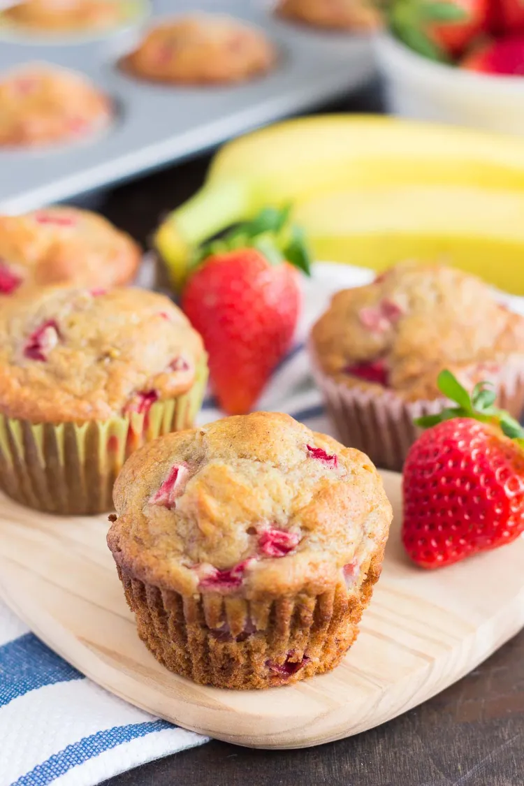vegane Erdbeer Bananen Muffins Veganuary Rezepte Frühstück