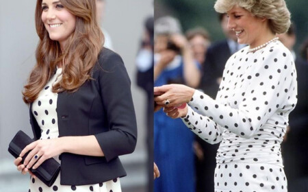 von prinzessin diana inspiriertes outfit der herzogin kate middleton