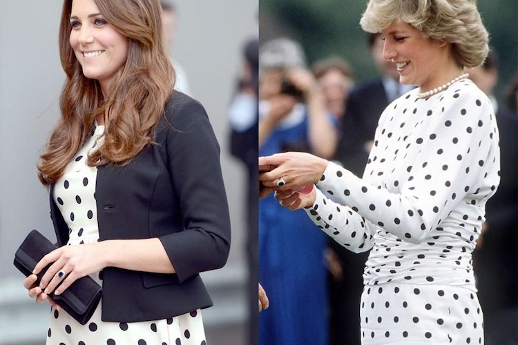 von prinzessin diana inspiriertes outfit der herzogin kate middleton