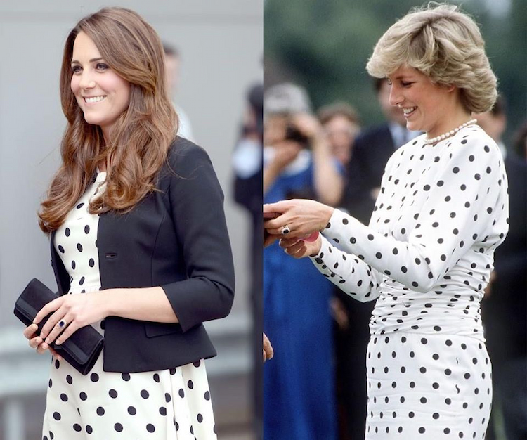 von prinzessin diana inspiriertes outfit der herzogin kate middleton