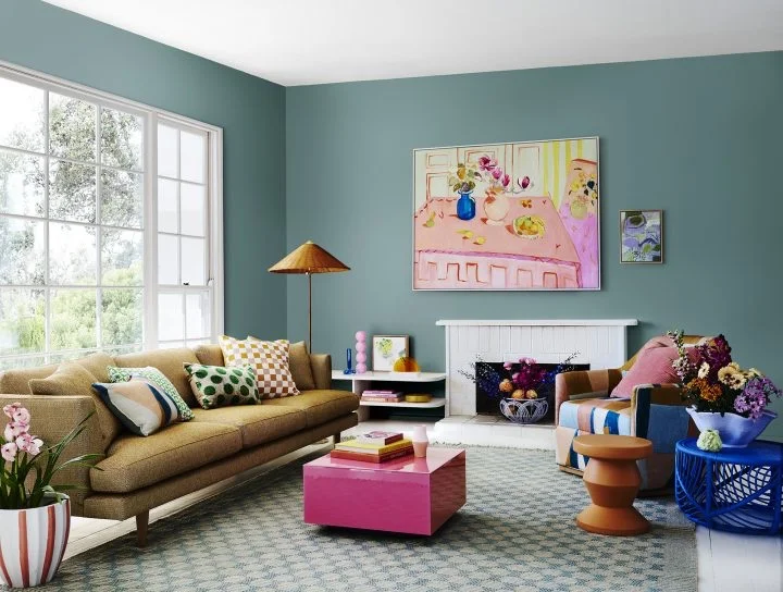 wandfarbe für wohnzimmer 2022 graublau