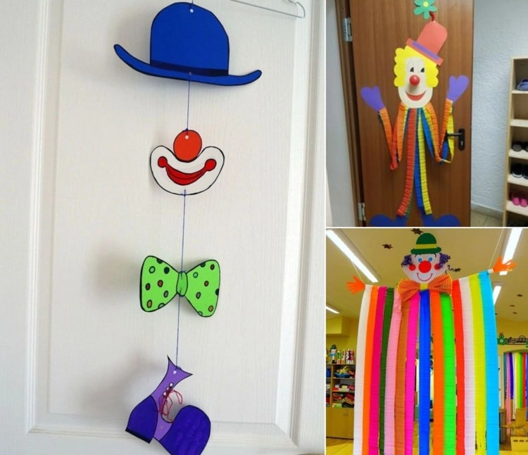 Lustige Clowns selber machen mit Kindern zu Hause oder im Kindergarten