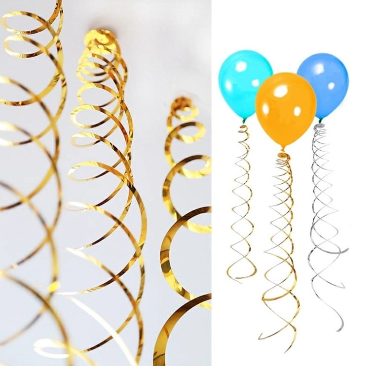 Spiralen aus beliebigem Papier oder Folie selber machen mit Ballons zu Karneval