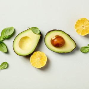 Avocado, lemon and basil