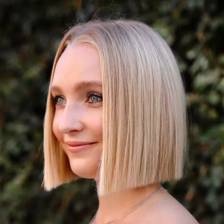 Blunt Bob Trendfrisur welcher Haarschnitt für feines Haar