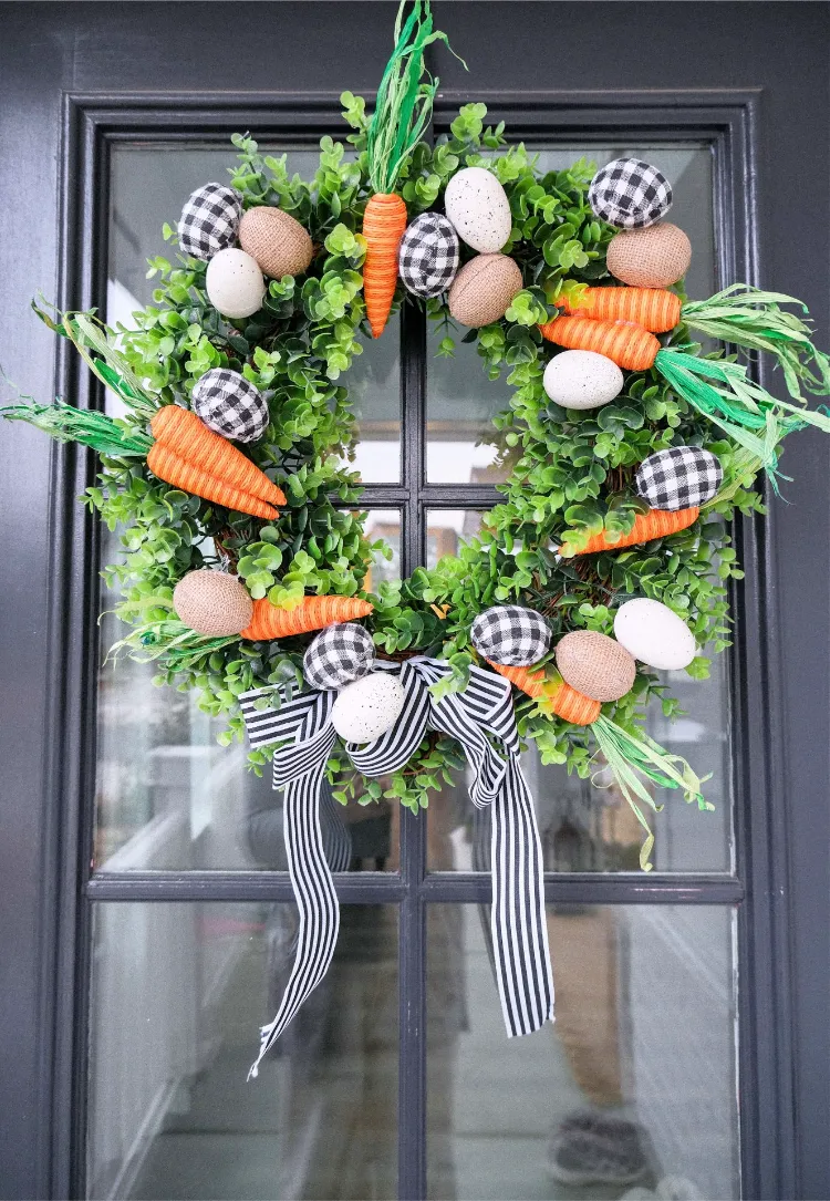 DIY Deko Ideen Hauseingang Frühlingsblumen Türkranz selber machen