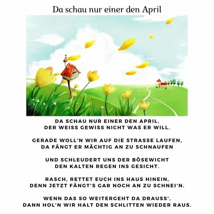 Frühlingsgedicht für Kinder - Da schau nur einer den April