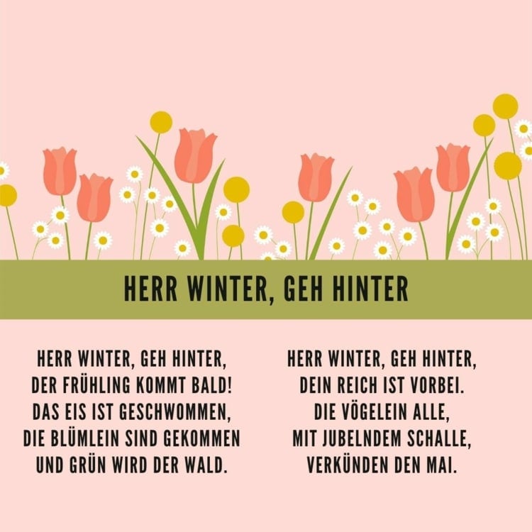 Frühlingsgedicht für Kinder - Herr Winter, geh hinter, der Frühling kommt bald