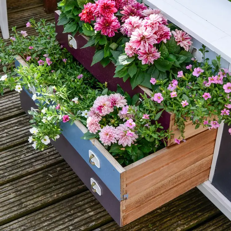 Gartenideen für kleines Geld - Schubladen recyclen