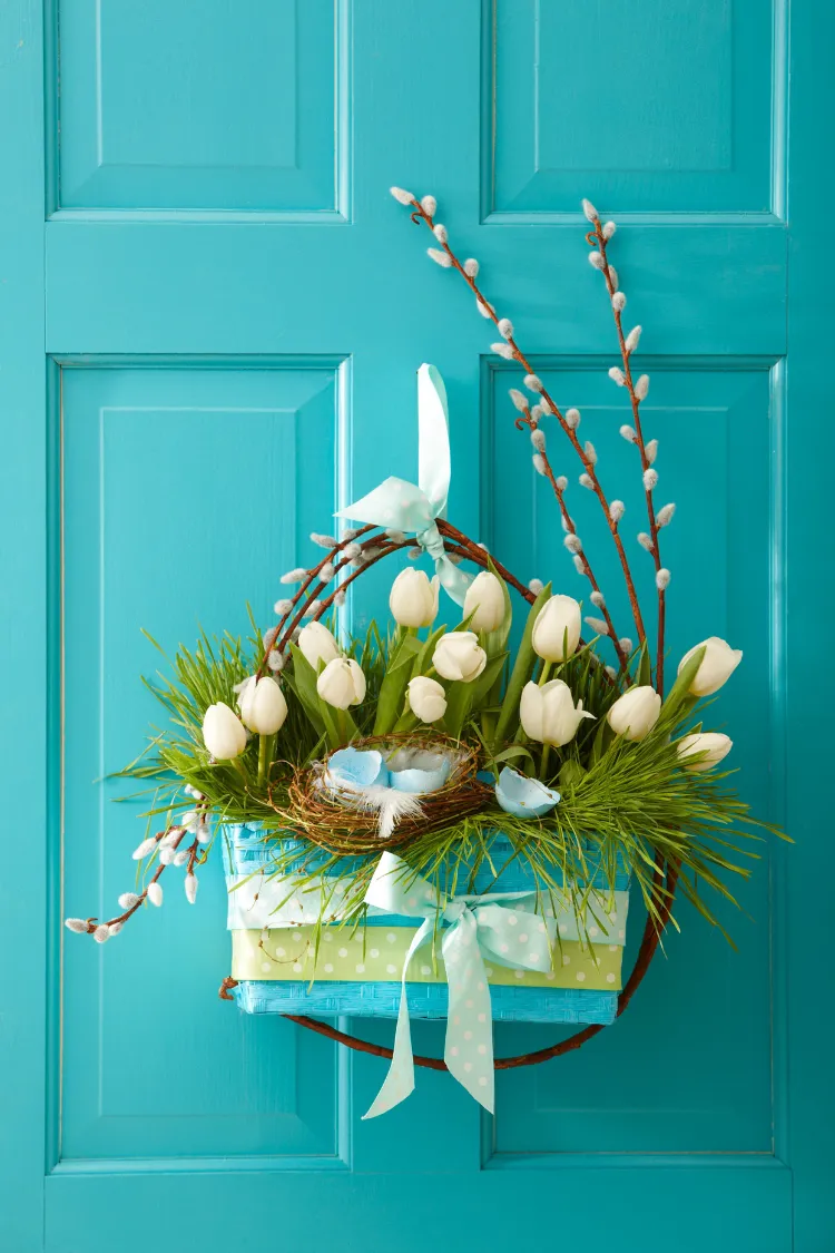 Ostern Deko für die Tür Frühlingsdeko Hauseingang selber machen