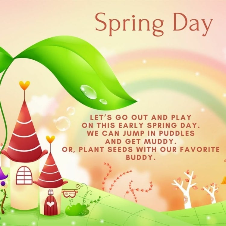 Spring day - Kindergedicht in englischer Sprache mit einfacher Lexik