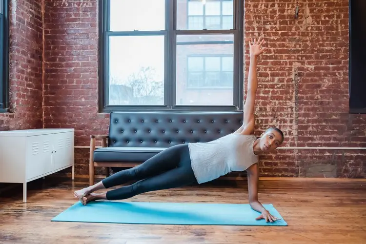 Yoga Bauch seitliche Bauch Muskeln Side Plank