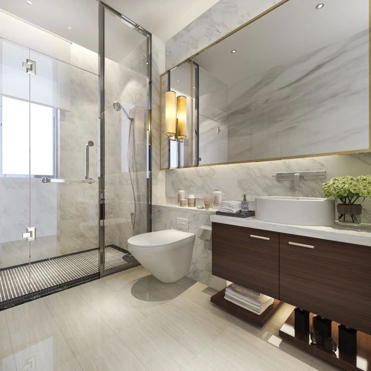 modernes Badezimmer Design mit Marmorfliesen